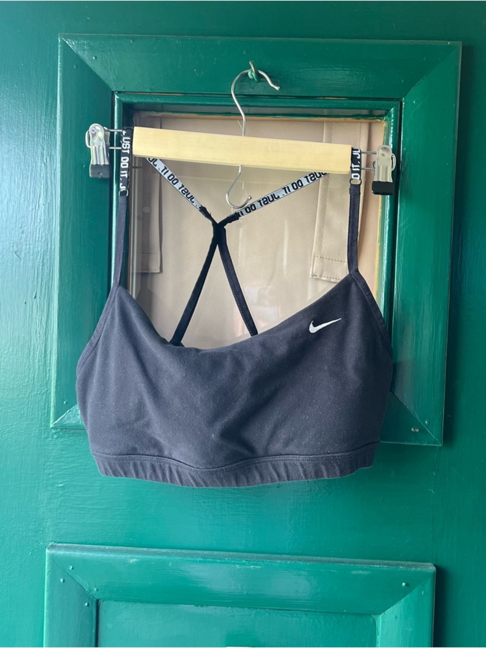 Nike Black Sports Bra with White Swoosh